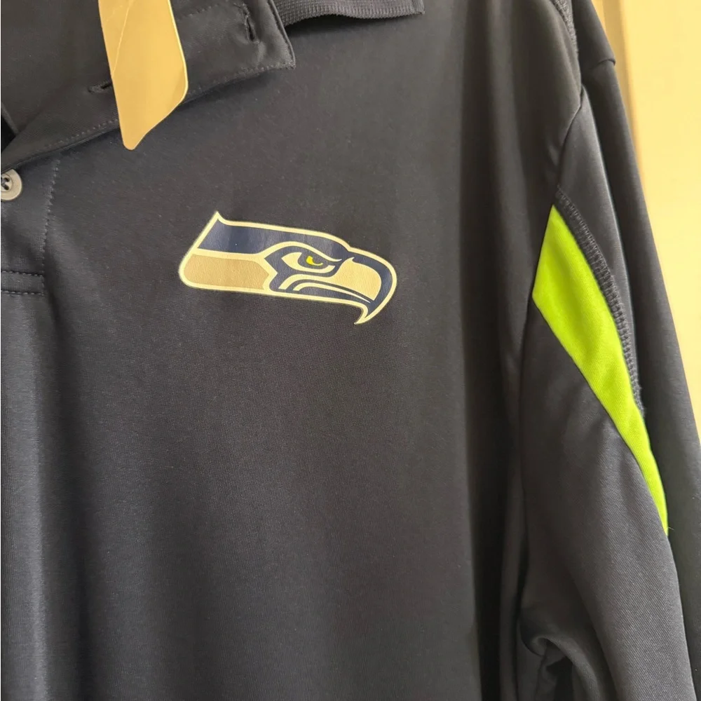 Seattle Seahawks Navy Polo Shirt size XL and Green long sleeve Rugged - Picture 4 of 11